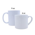 Taza Blanca 6oz Sublimación 12pzs