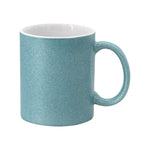 Taza Perlada Azul Acabado Glitter 11oz Sublimación 12pzs
