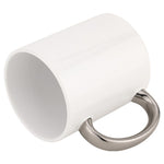Taza Blanca 11oz Asa Plata Sublimación 12pzs