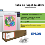 Rollo De Papel Epson Para Sublimación De 60.96cm X 30m