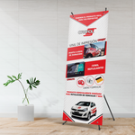 Porta X Banner Publicitario De Fibra De Vidrio 80x180