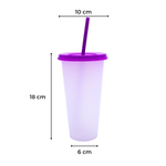 Vaso Mágico Cónico De Plástico Para Dtf Y Uv 710ml Lila 10 pzs