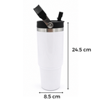 Termo Con Agarradera Acero Inoxidable 30oz Blanco Sublimación