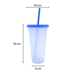 Vaso Mágico Cónico De Plástico Para Dtf Y Uv 710ml Azul Claro 10 pzs