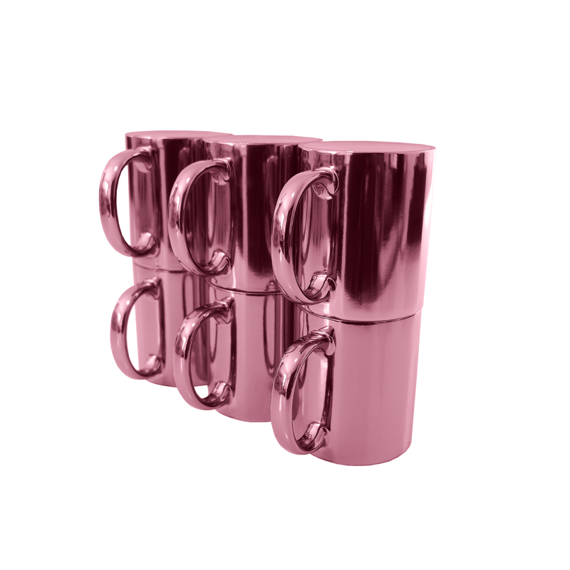 Taza Espejo Rosa Cobrizo 11oz Sublimación 12pzs