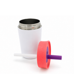 Termo Kids Acero Inoxidable 300 ml Blanco con Popote de Silicón