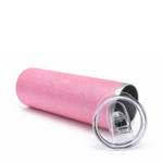 Termo Delgado Acero Inoxidable 20oz Aperlado Rosa Acabado Glitter