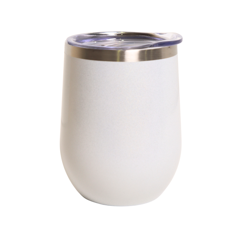 Vaso Vino Acero Inoxidable 12oz Blanco Perlado Sublimación