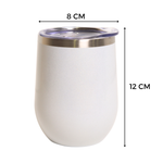 Vaso Vino Acero Inoxidable 12oz Blanco Perlado Sublimación