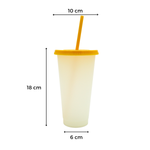 Vaso Mágico Cónico De Plástico Para Dtf Y Uv 710ml Amarillo 10 pzs