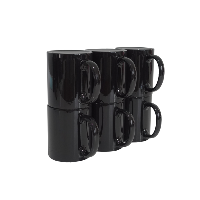 Taza Mágica Negro Brillante 11oz Sublimación 12pz
