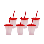Vaso Mágico Cónico De Plástico Para Dtf Y Uv 450ml Rojo 10pzs
