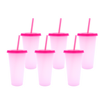 Vaso Mágico Cónico De Plástico Para Dtf Y Uv 710ml Rosa 10 pzs