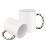 Taza Blanca 11oz Asa Plata Sublimación 12pzs