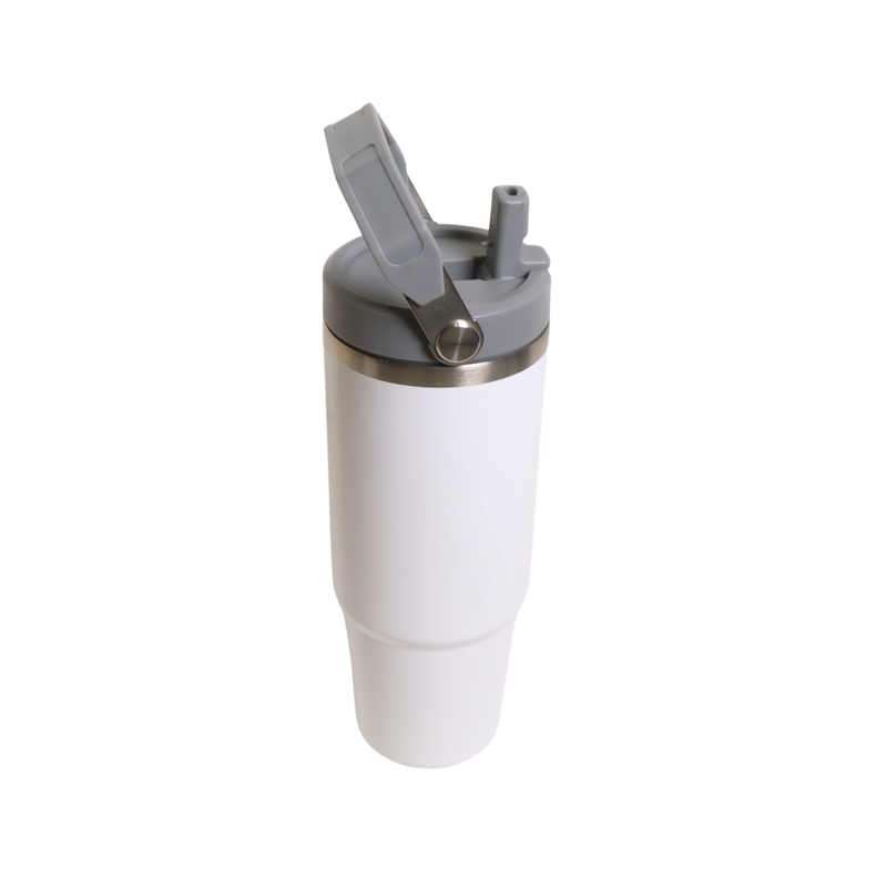 Termo Con Agarradera Acero Inoxidable 30oz Blanco