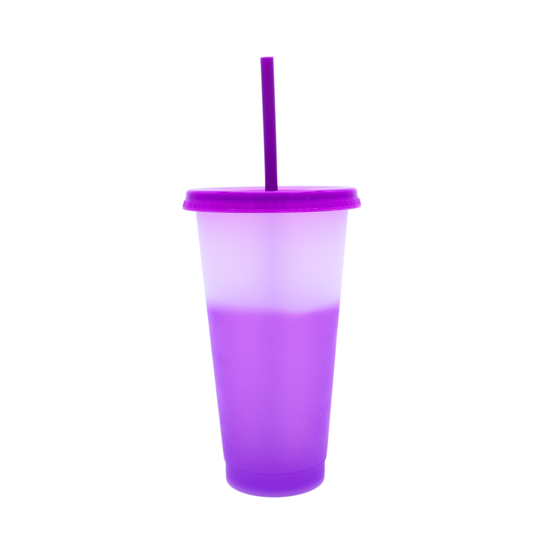 Vaso Mágico Cónico De Plástico Para Dtf Y Uv 710ml Lila 10 pzs