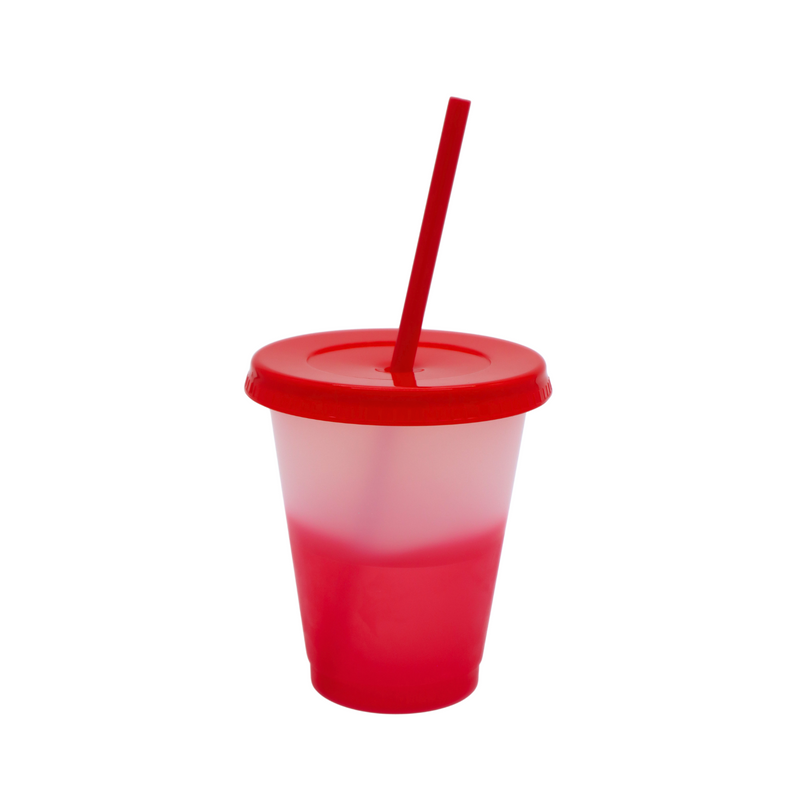 Vaso Mágico Cónico De Plástico Para Dtf Y Uv 450ml Rojo 10pzs