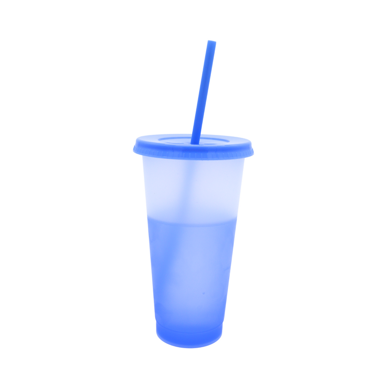 Vaso Mágico Cónico De Plástico Para Dtf Y Uv 710ml Azul Claro 10 pzs