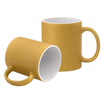 Taza Perlada Oro Acabado Glitter 11oz Sublimación 12pzs