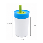 Termo Kids Acero Inoxidable 300 ml Blanco con Popote de Silicón