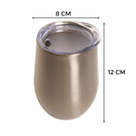 Vaso Vino Acero Inoxidable 12oz Plata Sublimación