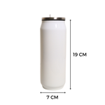 Lata de Refresco con Popote Acero Inoxidable 17oz