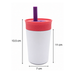 Termo Kids Acero Inoxidable 300 ml Blanco con Popote de Silicón