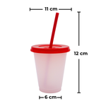 Vaso Mágico Cónico De Plástico Para Dtf Y Uv 450ml Rojo 10pzs
