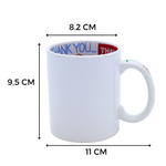 Taza Interior Thank You 11oz Sublimación 12pzs