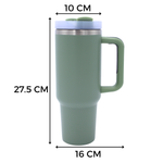 Termo Acero Inoxidable 40 Oz Con Popote