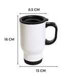 Taza Viajera Acero Inoxidable 14oz Blanca