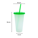 Vaso Mágico Cónico De Plástico Para Dtf Y Uv 710ml Verde 10 pzs