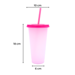 Vaso Mágico Cónico De Plástico Para Dtf Y Uv 710ml Rosa 10 pzs