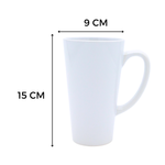 Taza Blanca Cónica 17oz Sublimación 12pzs