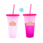 Vaso Mágico Cónico De Plástico Para Dtf Y Uv 710ml Rosa 10 pzs