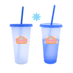 Vaso Mágico Cónico De Plástico Para Dtf Y Uv 710ml Azul Claro 10 pzs