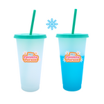 Vaso Mágico Cónico De Plástico Para Dtf Y Uv 710ml Turquesa 10 pzs