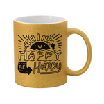Taza Perlada Oro Acabado Glitter 11oz Sublimación 12pzs