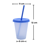 Vaso Mágico Cónico De Plástico Para Dtf Y Uv 450ml Azul Claro 10 pzs