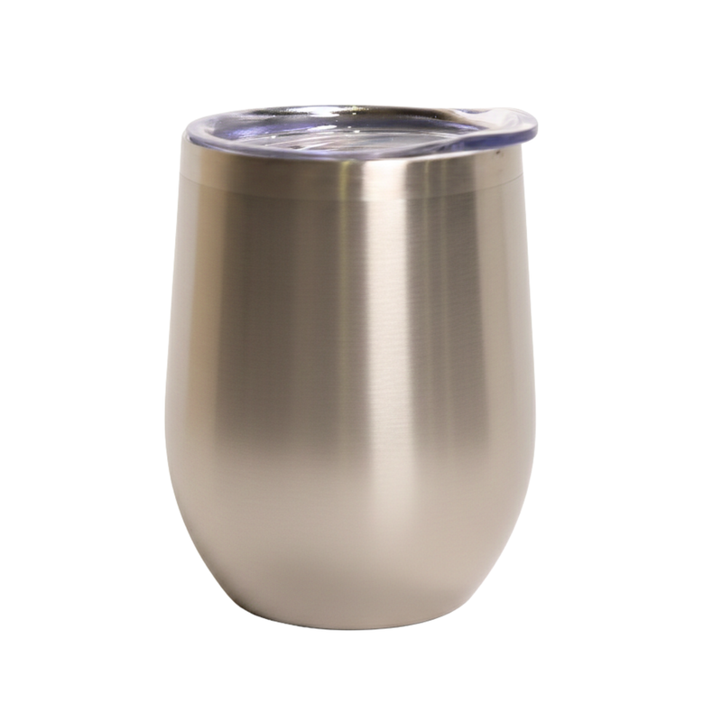 Vaso Vino Acero Inoxidable 12oz Plata Sublimación