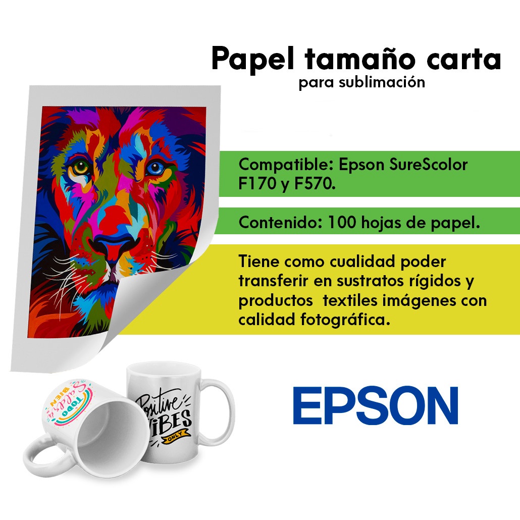 Papel Epson Para Sublimación Tamaño Carta (8x11) – Sign Market Product
