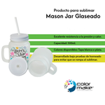 Mason Jar 500ml Sublimación Color Make 6pzs