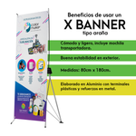 Porta X Banner Publicitario De Aluminio De 80x180