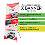 Porta X Banner Publicitario De Fibra De Vidrio 60x160